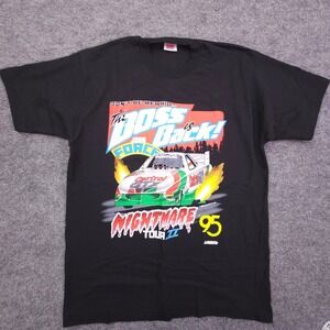 Vintage Funny Car John Force Boss is Back Nightmare Tour 95 T Shirt L Signed?